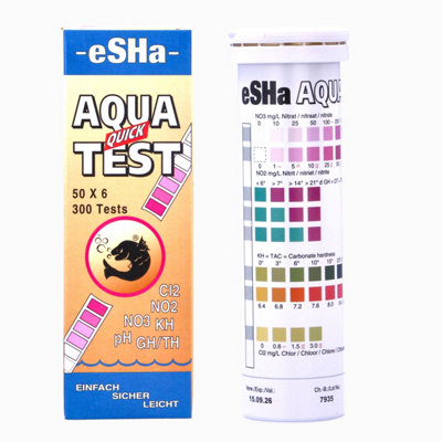 Esha Fish Aqua Test Kit Strips No2,ph,gh,no3,kh Tests Aquarium Fish Tank from B&Q