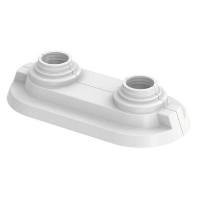 PEPTE Flamco 14-20mm Double Collar Rose Cover Pipe Holes Gaps Hiding Universal White Rosette from B&Q