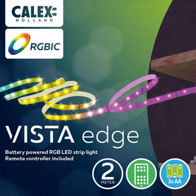 Calex Battery-Powered Led Warm White & Multicolour Strip Light No Ip Rating 100Lm (L)2M from B&Q