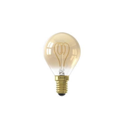 Calex Gold Flex E14 4W 120Lm 360° Amber Golf Ball Extra Warm White Led Dimmable Filament Light Bulb from B&Q