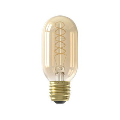 Calex Gold Flex E27 4W 200Lm 360° Amber Tube Extra Warm White Led Dimmable Filament Light Bulb from B&Q