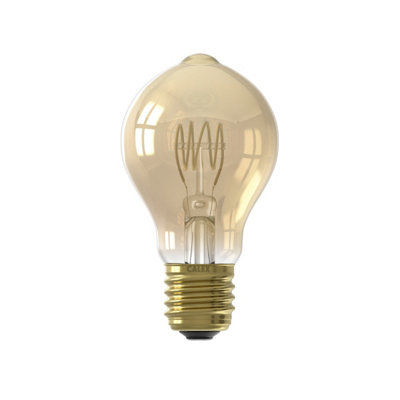 Calex Gold Flex E27 4W 200Lm 360° Amber A60 Extra Warm White Led Dimmable Filament Light Bulb from B&Q