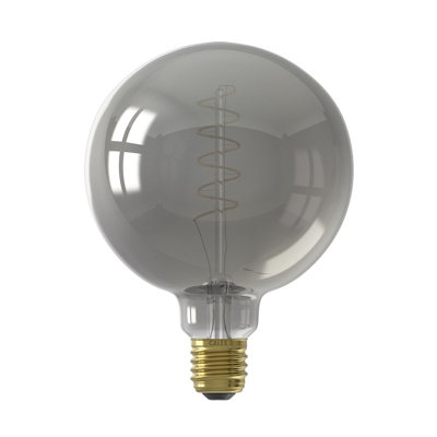 Calex Flexible E27 4W 100Lm 360° Smoke Globe Extra Warm White Led Dimmable Filament Light Bulb from B&Q