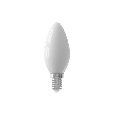 Calex Sofltine E14 4W 450Lm 360° White Candle Warm White Led Dimmable Filament Light Bulb from B&Q