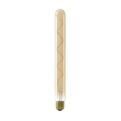 Calex Gold Flex E27 4W 200Lm 360° Amber T32 Extra Warm White Led Dimmable Filament Light Bulb from B&Q