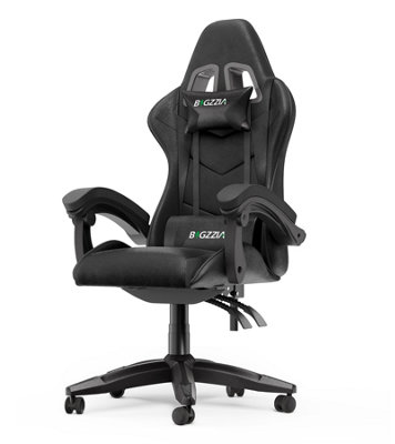 Onemill Ergonomic Gaming Chair,soft Pu Leather With Adjustable Reclining Back Black from B&Q