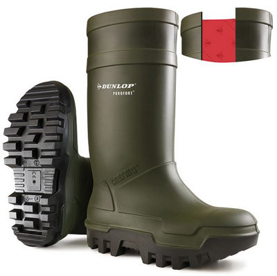 Dunlop Purofort Thermo+ Full Safety Wellingtons Green 09 from B&Q