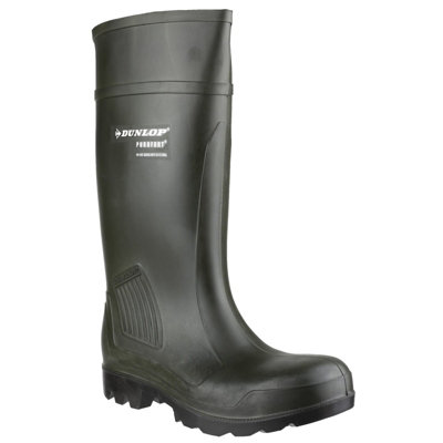 Dunlop Purofort Professional Full Safety Wellington Green from B&Q