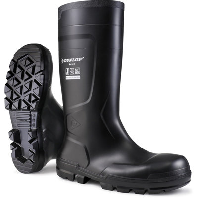 Dunlop Girls Black  Work-It Waterproof Safety Wellingtons Womens - Size UK 5 Kids - Image 8
