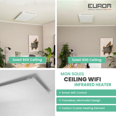 Eurom Mon Soleil 600 Infrared Ceiling Heater Wifi from B&Q