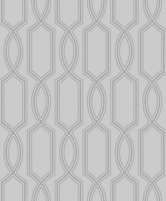 Premium Apex Geometric Trellis Wallpaper Crystalline Glitter Stone GreyPt1202