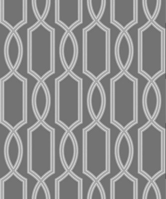 Premium Apex Geometric Trellis Wallpaper Crystalline Glitter Stone SilverPt1201