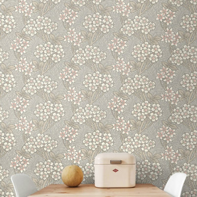 Galerie Arts And Crafts Blue Patterned Wallpaper from B&Q
