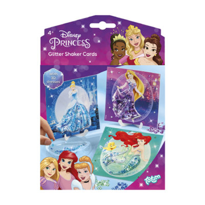 B&Q -  Disney Princess Glitter Shake Cards 3D Dress Diamond Fashion Customisation Set