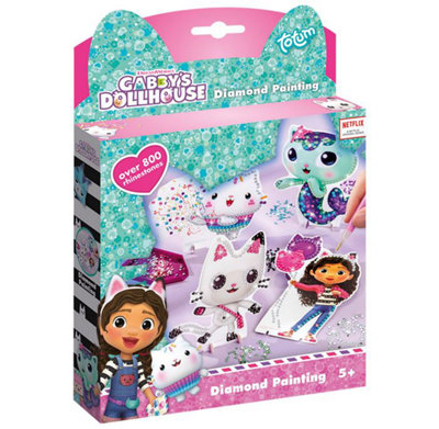 Totum Gabby's Dollhouse Diamond Painting Childrens Arts & Crafts Decorating Kit