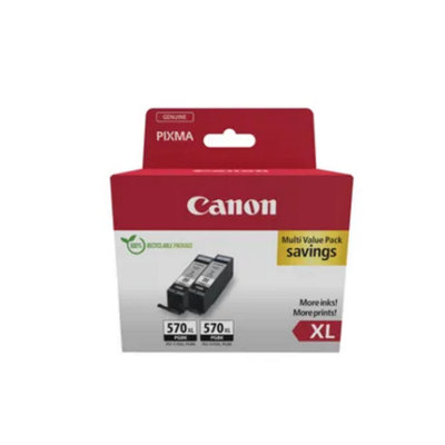 Canon Pgi-570Xl Inkjet Cartridges High Yield Twin Pack Black from B&Q