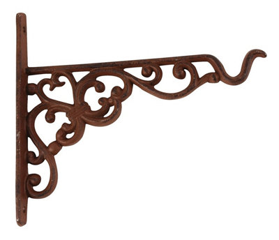 B&Q -  25Cm Cast Iron Metal Hanging Basket Bracket Large Hook Wall