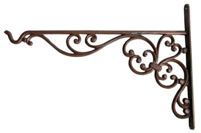Primrose Cast Iron Hanging Basket Bracket With Hook 35Cm