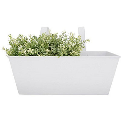 Fallen Fruits White Balcony Flower Planter Box Large