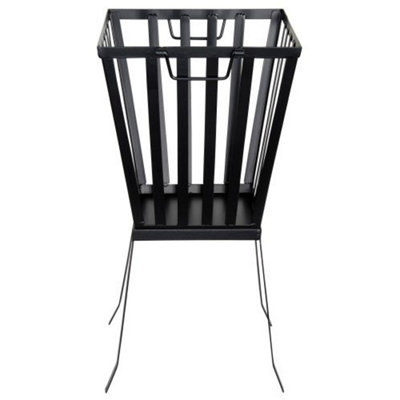 Fallen Fruits Black Square Outdoor Fire Basket from B&Q
