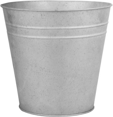 B&Q - Esschert  Oz52 Zinc Flower Pot 25Cm 7.7L Silver Indoor Outdoor Planter With Drainage Hole