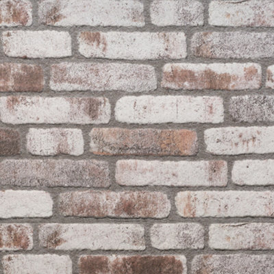 Wall!Supply White/Red Sample Wallsupply Ultralight Loft Rustic Wash Brick Effect Hd Printed 3D Wall Panels Eps, B&Q