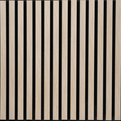 Wall!Supply Sample Wallsupply Ultracoustic Eco Tile Wood Effect Recycled Felt & Eps Acoustic Slat Wall  PanelsNatural Oak from B&Q