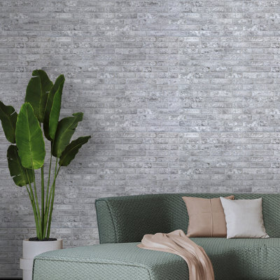 B&Q -  Wallsupply Ultracoustic Loft Brick FeltWall Cladding 3D Interlocking Tiles6Pcs 1M² Grey