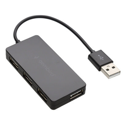 B&Q -  Gembird 4 Port Usb 2.0 Hub Connect 4 Devices To 1 Pc Laptop Usb Outlet 15Cm