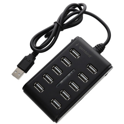 B&Q -  10 Port Usb 2.0 Hub For Pc Laptop With Over Current Spike Protection 0.8M
