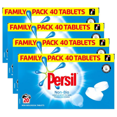 Persil Non-Bio Tablet Laundry Detergent20 Washes1.2Kg4Pk from B&Q