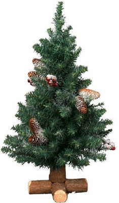 Kaemingk Frosted Sherwood Mini Pine Christmas Tree - 1.5Ft - 45Cm