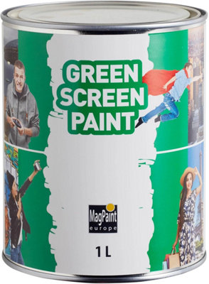 B&Q -  Greenscreen Paint Premium Water Based Matt Finish Perfect Backdrop For Filmmaking Chroma Key Video Production 10M² 1L