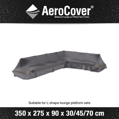 Pacific Lifestyle Platinum Aerocover L-Shaped Sofa Platform Breathable Lightweight Polyester Left Hand 350X275x90xh30/45/70Cm