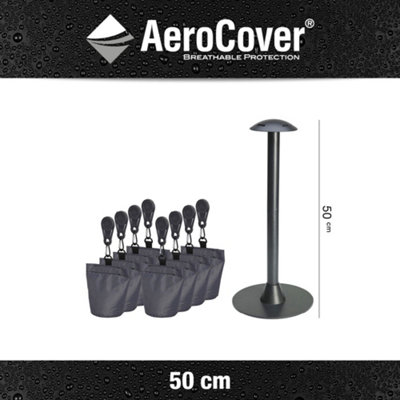 Ruma AeroCover Sandbags & Support Pole Anti-Pooling Garden Furniture Cover in Dark Grey | Size: 1 Pack - Image 8
