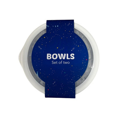 Plastic Polypropylene Round Microwave Food Bowl With Clear Lid Set Of Two from B&Q