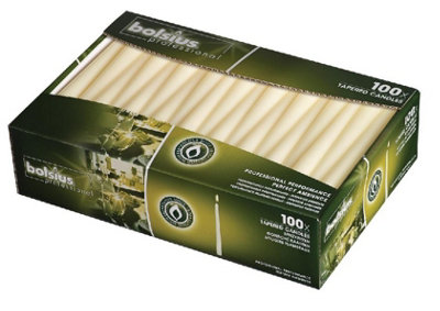 200x Bolsius 10"" Tapered Dinner Candles - Up to 7 Hour Burn Time - IVORY - Image 9
