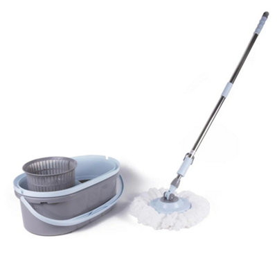 New 360 Spinning Rotating  Microfibre Cleaning Heads Spin Mop With Bucket Kitchen from B&Q