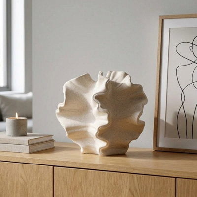 Garden Greatness Blanc Sculpted Coral Stoneware Vase from B&Q
