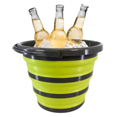 Geezy Folding Silicone Bucket Collapsible Camping Caravan Hiking Fishing Wash Up Bowl from B&Q