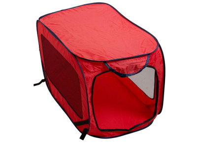 B&Q -  Urbnliving 93Cm Length Large Portable Lightweight Red Pop Up Dog Pet Kennel House Travel Cage Puppy Cat Pet