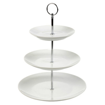 Urbn-Living Urbnliving3 Tier White Round Cake Stand from B&Q