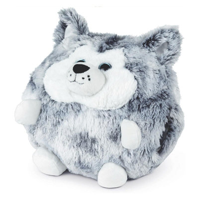 Lenoxx Unisex Light Grey Husky Dog Animal Handwarmer Pillow Plushie In - Image 2