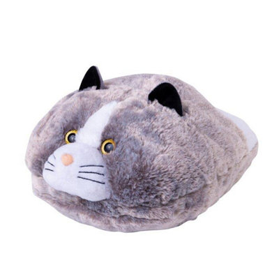 B&Q -  Giant Plush Foot Warmer SlipperGrey Cat