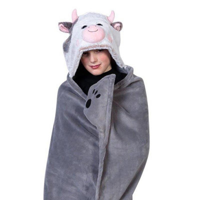 Noxxiez Kids Animal Hooded BlanketCow from B&Q