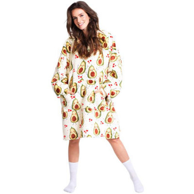 Noxxiez Sherpa Fleece Cuddle Oversized HoodieAvocado from B&Q