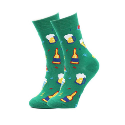B&Q -  Soxxiez Unisex Adult SocksGreen Beers