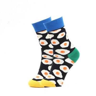 Noxxiez Soxxiez Unisex Adult SocksBlack Fried Eggs from B&Q