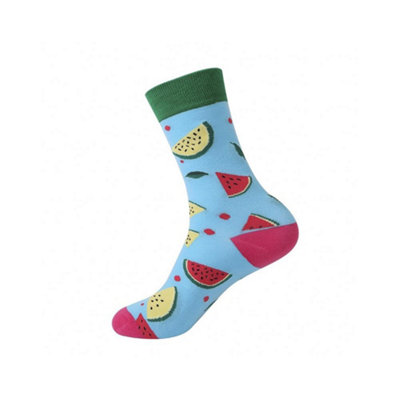 Noxxiez Soxxiez Unisex Adult SocksBlue Watermelon from B&Q