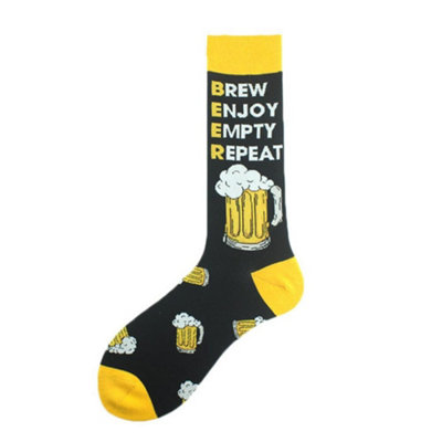 Noxxiez Soxxiez Unisex Adult SocksYellow Beers from B&Q